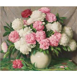 Sharp, Joseph H. - Red and White Peonies in a Chinese Bowl (1859-1953)