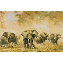 Shepherd, David - Elephants at Amboseli (b. 1931)