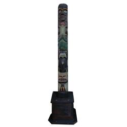 Northwest Coast Totem pole 90" with 19" base