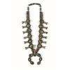 Image 1 : Turquoise & Silver Squash Blossom Necklace Approx. 28" length with 4" medallion