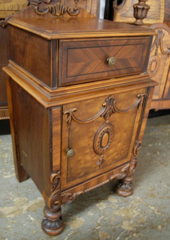 1920's four piece Walnut bedroom set matching highboy,night stand and