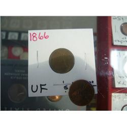 1866 indian cent semi key date