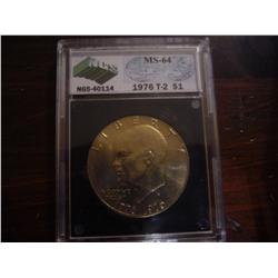 1976 type 2 ike dollar ms64 graded