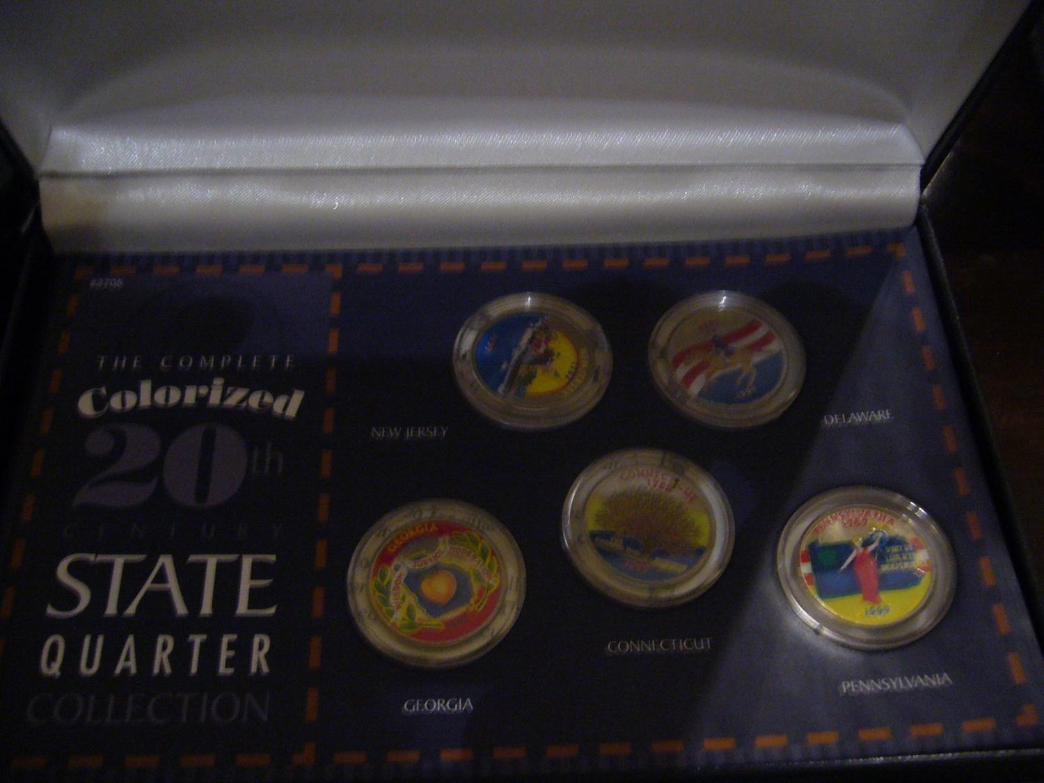 colorized 20th century state quarters