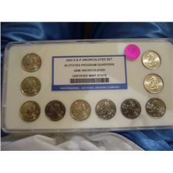 2002 d and p uncirculated set 50 state quarters bu