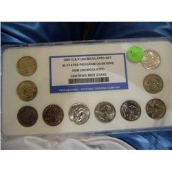 2000 d and p uncirculated set certified mint state