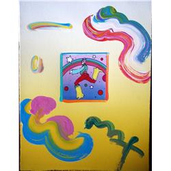 ORIGINAL PETER MAX "COSMIC JUMPER 1" SERIGRAPH WITH ORIGINAL PAINTING