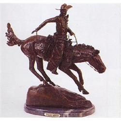Arizona Cowboy (medium) Bronze Sculpture by Frederic Remington. 11"H x 9.5"L x 5"W