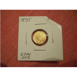 1895 Pure Gold 1 Peso Coin