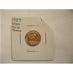 1989 Gold Chinese Panda Coin, 1/20th Oz Pure Gold