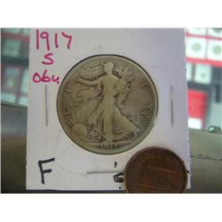 1917s obs Key Date Walking Liberty Half Dollar
