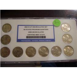2002 p and d uncirculated set certified mint state