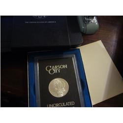 1884cc silver dollar in gsa holder box and papers
