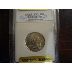 2006p quarter graded ms70