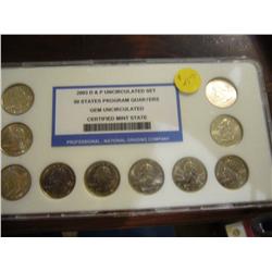 2002 d and p uncirculated set 50 states program quarters gem uncirculated