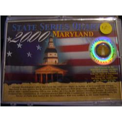 2000 maryland painted quarter and plaque