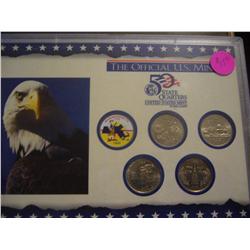 5 massachusetts quarters one painted and plaque