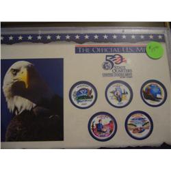 5 painted quartes all brilliant unc