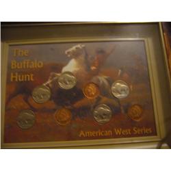 very nice the buffalo hunt coins and plaque