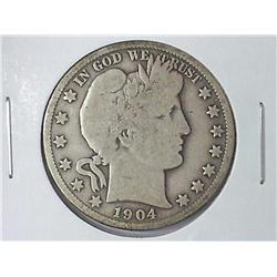 1904-S BARBER HALF DOLLAR (VERY GOOD)
