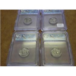 1930, 35, 36 & 37 BUFFALO NICKELS ICG 4 SLABS