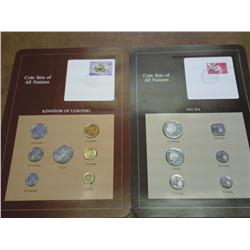 ARUBA AND LESOTHO COIN & STAMP SETS (UNC)