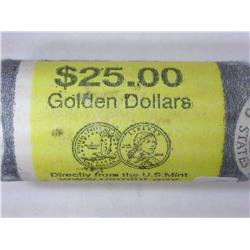 US MINT $25 ROLL OF 2000-D SACAGAWEA DOLLARS (UNC)