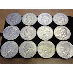 12 ASSORTED IKE DOLLARS (AS SHOWN)