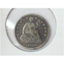 1858 SEATED LIBERTY HALF DIME