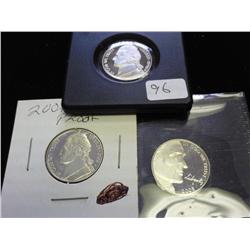 1996-S, 01-S & 05-S JEFFERSON NICKELS PROOF