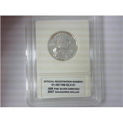2007 SACAGAWEA DOLLAR SILVER ENRICHED (AS SHOWN)