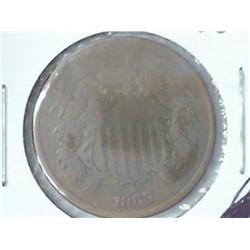 1865 TWO CENT PIECE