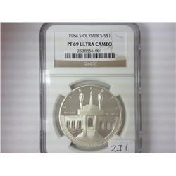 1984-S OLYMPICS SILVER DOLLAR NGC PF69 ULTRA CAMEO