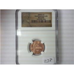 2009-D LINCOLN CENT PROFESSIONAL LIFE NGC MS66RD