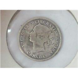1887 CANADA FIVE CENTS SILVER