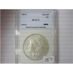 1904-O MORGAN SILVER DOLLAR NNC MS64 PL