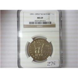 1991-95-P WWII HALF NGC MS69