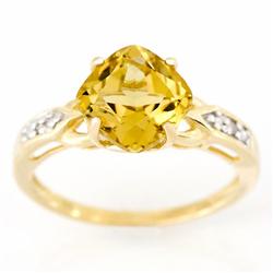 2.94ct Huge Champagne Quartz Diamond 9k Gold Ring (JEW-9462X)