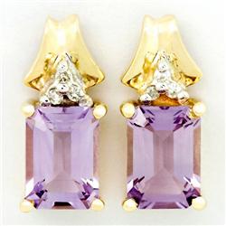 2.08ct Amethyst Diamond 9k Solid Gold Earrings (JEW-9236X)