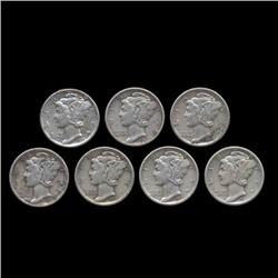 1936 Mercury Dimes Hi Grade Lot of 7 (COI-8448)