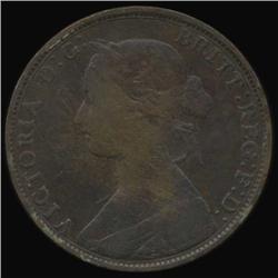 1862 British Victoria Halfpenny XF/VF (COI-7249)
