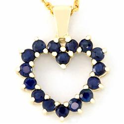 1.12ct Natural Bl Sapphire 9k Solid Gold Pendant (JEW-9289X)