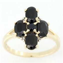 2.39k Genuine Black Sapphire Diamond 9k Gold Ring (JEW-9399X)