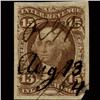 Image 1 : 1860s US Revenue Stamp 15c Inland Exch. Imperf (STM-1438)