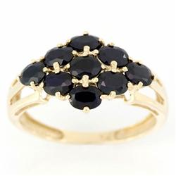 1.80ct Natural Black Sapphire 9k Yel Gold Ring (JEW-9443X)