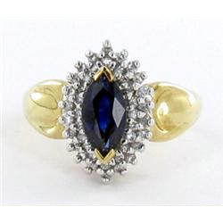 1.7ct Ceylon Blue Sapphire & Diamond 10k Ring (JEW-1506)