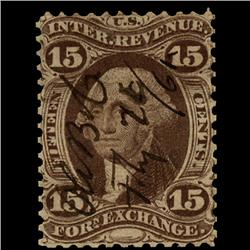 1860s US Revenue Stamp 15c Foreign Exchange (STM-1522)