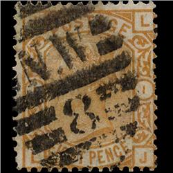 1876 RARE GB 8p Orange Used Stamp (STM-1413)