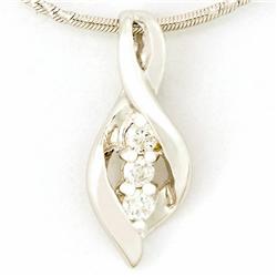 .12ct Genuine Natural Diamond 9k Wht Gold Pendant (JEW-9303X)