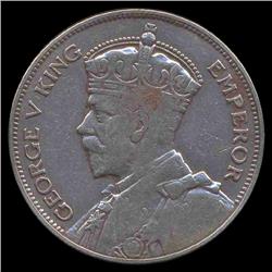 1933 New Zealand 1/2 Crown VF/XF (COI-8612)